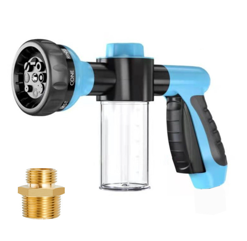 High-Pressure Foam Spray Gun with 8-Pattern Nozzle