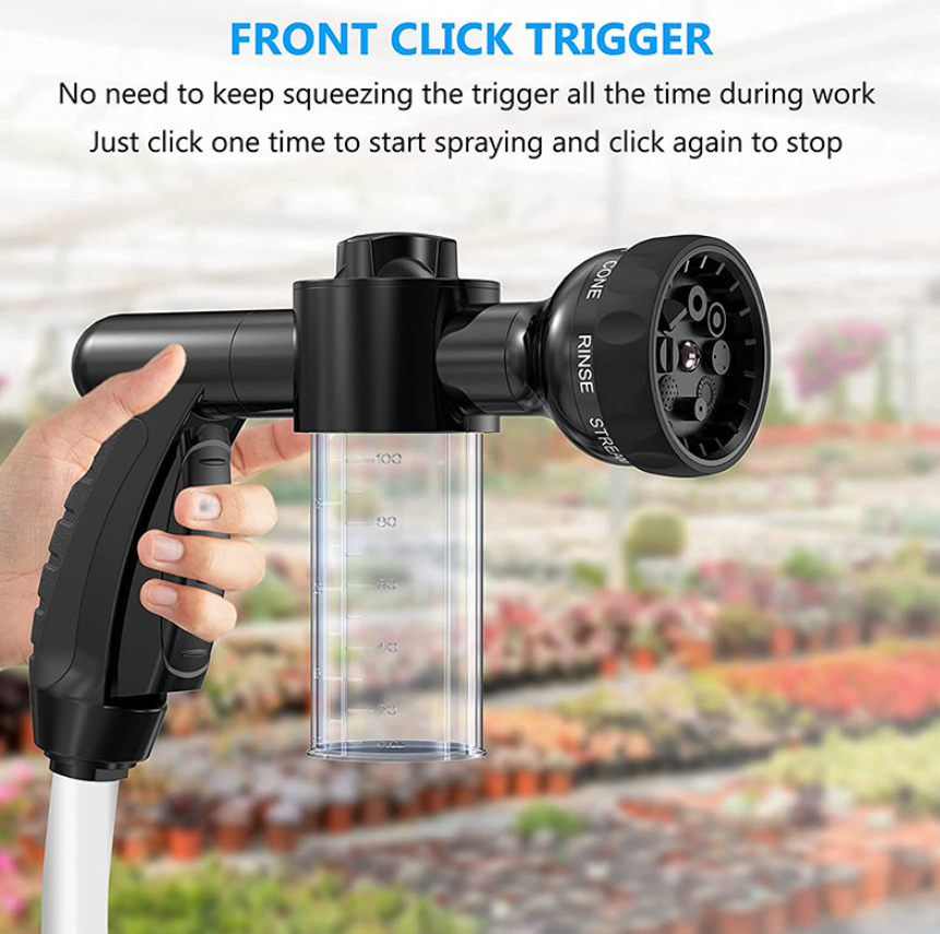 High-Pressure Foam Spray Gun with 8-Pattern Nozzle