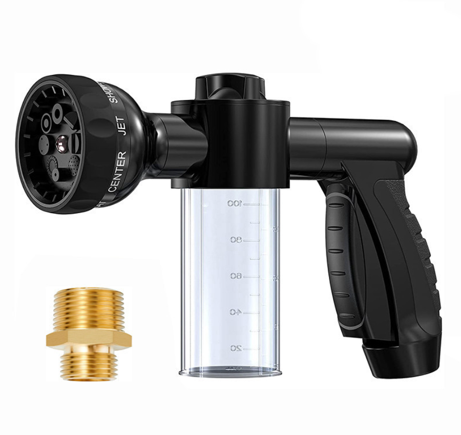 High-Pressure Foam Spray Gun with 8-Pattern Nozzle